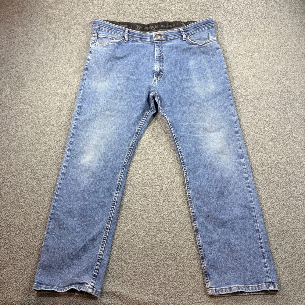 Wrangler Jeans Mens 42x30 Blue Authentics 10ZM1CSDS Straight Leg Comfort Stretch